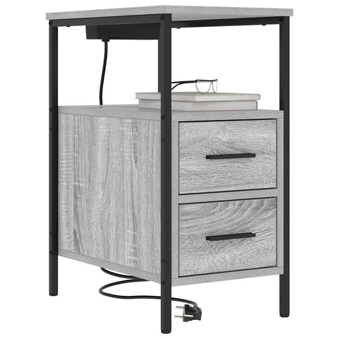 vidaXL Bedside Table 2 pcs Grey sonoma 30 x 48 x 61 cm Engineered wood