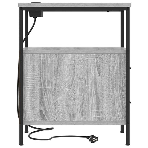 vidaXL Bedside Table 2 pcs Grey sonoma 30 x 48 x 61 cm Engineered wood