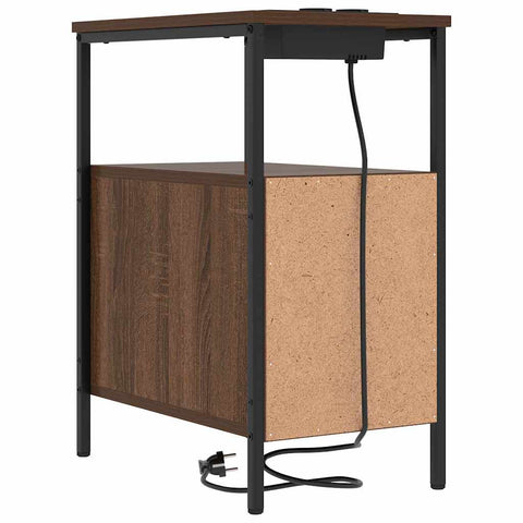 vidaXL Bedside Table Brown oak 30 x 48 x 61 cm Engineered wood