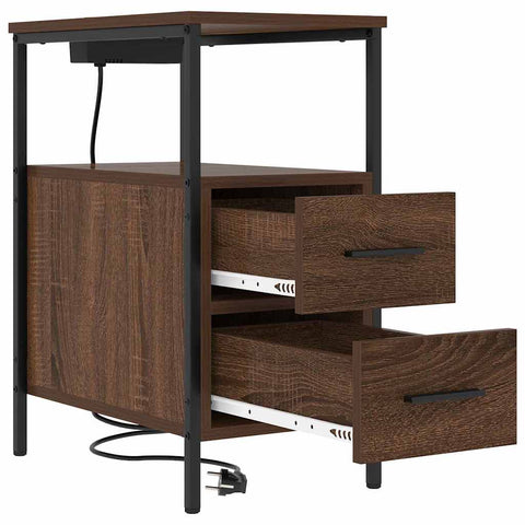 vidaXL Bedside Table 2 pcs Brown oak 30 x 48 x 61 cm Engineered wood