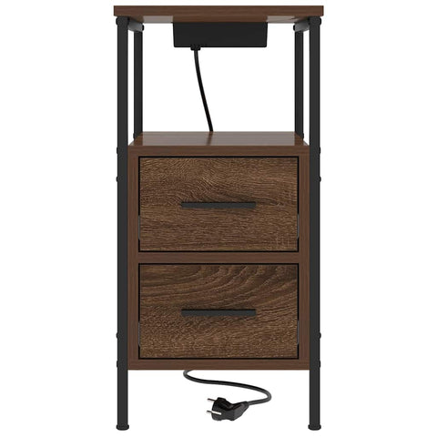vidaXL Bedside Table 2 pcs Brown oak 30 x 48 x 61 cm Engineered wood