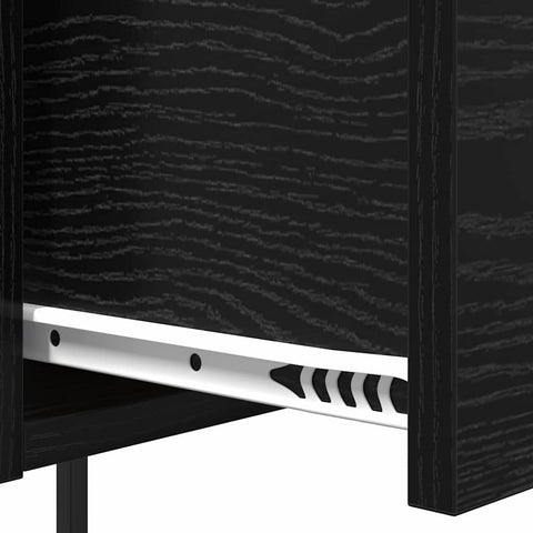 vidaXL Bedside Cabinet 2 pcs Black oak 42 x 41 x 56 cm Engineered wood