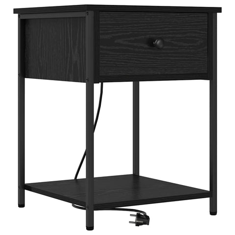 vidaXL Bedside Cabinet 2 pcs Black oak 42 x 41 x 56 cm Engineered wood