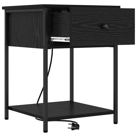 vidaXL Bedside Cabinet 2 pcs Black oak 42 x 41 x 56 cm Engineered wood