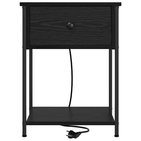 vidaXL Bedside Cabinet 2 pcs Black oak 42 x 41 x 56 cm Engineered wood