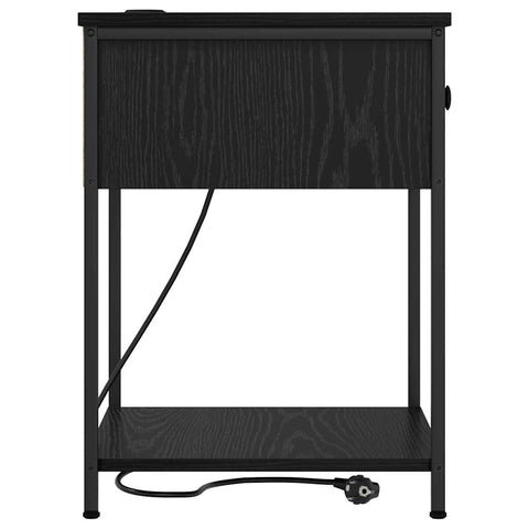 vidaXL Bedside Cabinet 2 pcs Black oak 42 x 41 x 56 cm Engineered wood