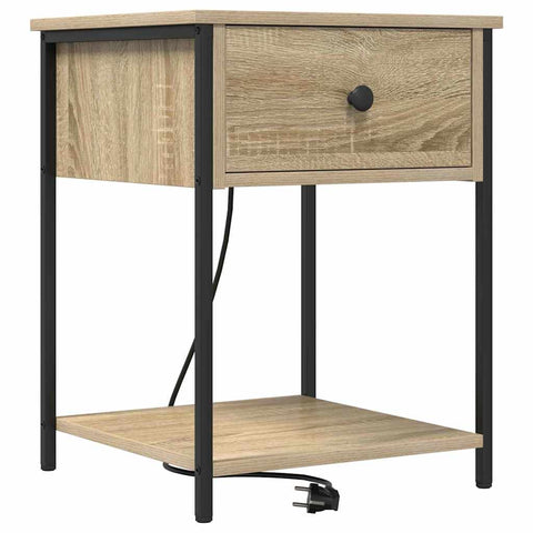 vidaXL Bedside Cabinet with Drawer 2 pcs Sonoma oak 42 x 41 x 56 cm