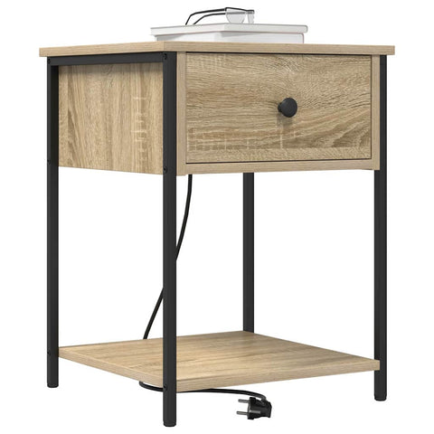 vidaXL Bedside Cabinet with Drawer 2 pcs Sonoma oak 42 x 41 x 56 cm