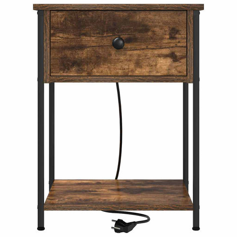 vidaXL Bedside Cabinet Smoked oak 42 x 41 x 56 cm Engineered wood