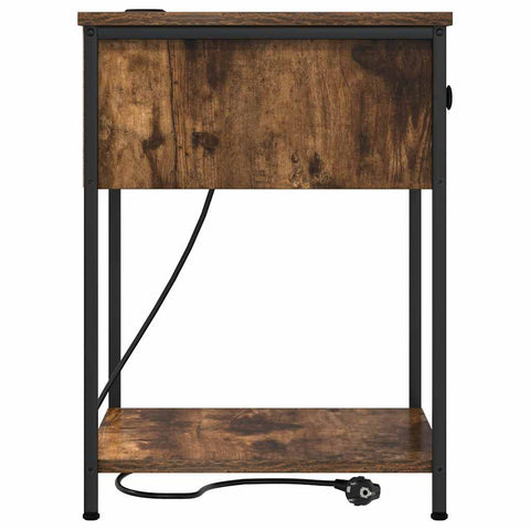 vidaXL Bedside Cabinet Smoked oak 42 x 41 x 56 cm Engineered wood