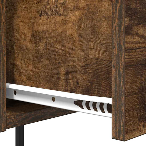 vidaXL Bedside Cabinet with Drawer 2 pcs Smoked oak 42 x 41 x 56 cm