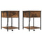 vidaXL Bedside Cabinet with Drawer 2 pcs Smoked oak 42 x 41 x 56 cm