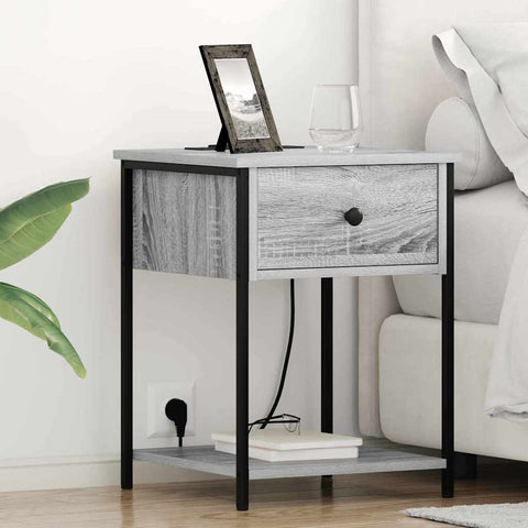 vidaXL Bedside Cabinet Grey sonoma 42 x 41 x 56 cm Engineered wood