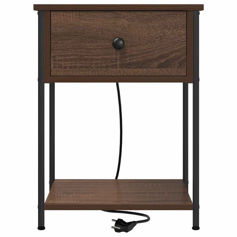 vidaXL Bedside Cabinet 2 pcs Brown oak 42 x 41 x 56 cm Engineered wood