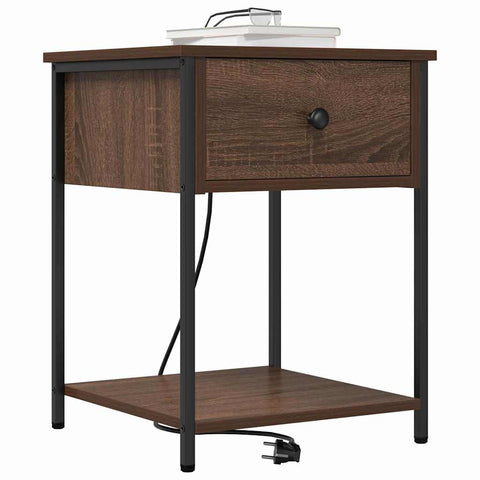 vidaXL Bedside Cabinet 2 pcs Brown oak 42 x 41 x 56 cm Engineered wood