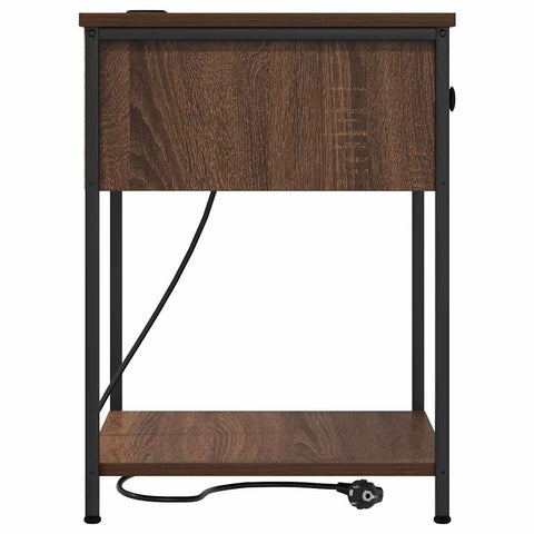 vidaXL Bedside Cabinet 2 pcs Brown oak 42 x 41 x 56 cm Engineered wood