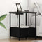 vidaXL Bedside Cabinet with Charging Station Black oak Engineered Wood
