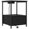 vidaXL Bedside Cabinet with Charging Station Black oak Engineered Wood