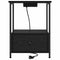 vidaXL Bedside Cabinet with Charging Station Black oak Engineered Wood