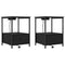 vidaXL Bedside Cabinet with Charging Station 2 pcs Black oak