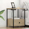 vidaXL Bedside Cabinet with Charging Station with Drawer Sonoma oak