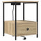 vidaXL Bedside Cabinet with Charging Station with Drawer Sonoma oak