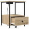 vidaXL Bedside Cabinet with Charging Station with Drawer Sonoma oak