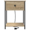 vidaXL Bedside Cabinet with Charging Station with Drawer Sonoma oak