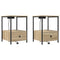 vidaXL Bedside Cabinet with Charging Station 2 pcs Sonoma oak