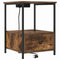 vidaXL Bedside Cabinet with Charging Station with Drawer Smoked oak