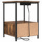vidaXL Bedside Cabinet with Charging Station with Drawer Smoked oak