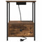 vidaXL Bedside Cabinet with Charging Station with Drawer Smoked oak