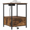 vidaXL Bedside Cabinet with Charging Station with Drawer Smoked oak