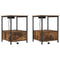 vidaXL Bedside Cabinet with Charging Station 2 pcs Smoked oak