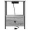 vidaXL Bedside Cabinet with Charging Station with Drawer Grey sonoma