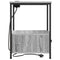 vidaXL Bedside Cabinet with Charging Station with Drawer Grey sonoma