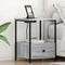 vidaXL Bedside Cabinet with Charging Station 2 pcs Grey sonoma