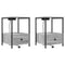 vidaXL Bedside Cabinet with Charging Station 2 pcs Grey sonoma