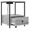 vidaXL Bedside Cabinet with Charging Station 2 pcs Grey sonoma
