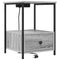 vidaXL Bedside Cabinet with Charging Station 2 pcs Grey sonoma
