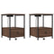vidaXL Bedside Cabinet with Charging Station 2 pcs Brown oak
