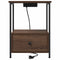 vidaXL Bedside Cabinet with Charging Station 2 pcs Brown oak