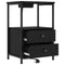 vidaXL Bedside Cabinet with Charging Station Black oak Engineered Wood