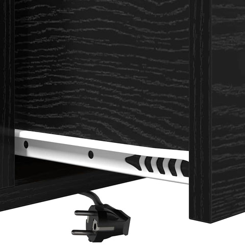 vidaXL Bedside Cabinet with Charging Station 2 pcs Black oak