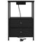 vidaXL Bedside Cabinet with Charging Station 2 pcs Black oak
