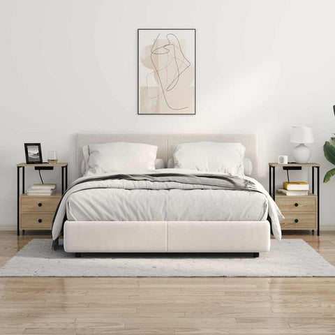 vidaXL Bedside Cabinet with Charging Station 2 pcs Sonoma oak