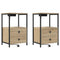 vidaXL Bedside Cabinet with Charging Station 2 pcs Sonoma oak