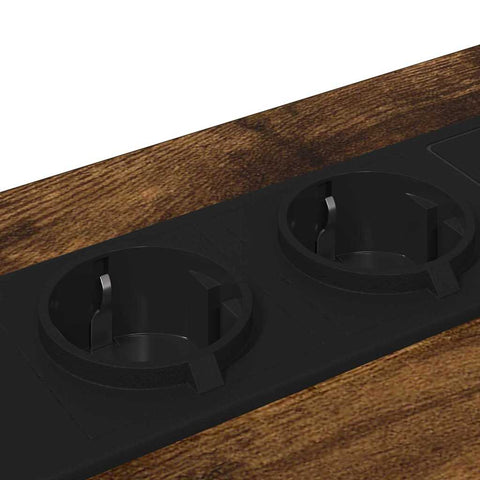 vidaXL Bedside Cabinet with Charging Station with Drawer Smoked oak