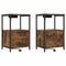 vidaXL Bedside Cabinet with Charging Station 2 pcs Smoked oak