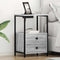 vidaXL Bedside Cabinet with Charging Station 2 pcs Grey sonoma